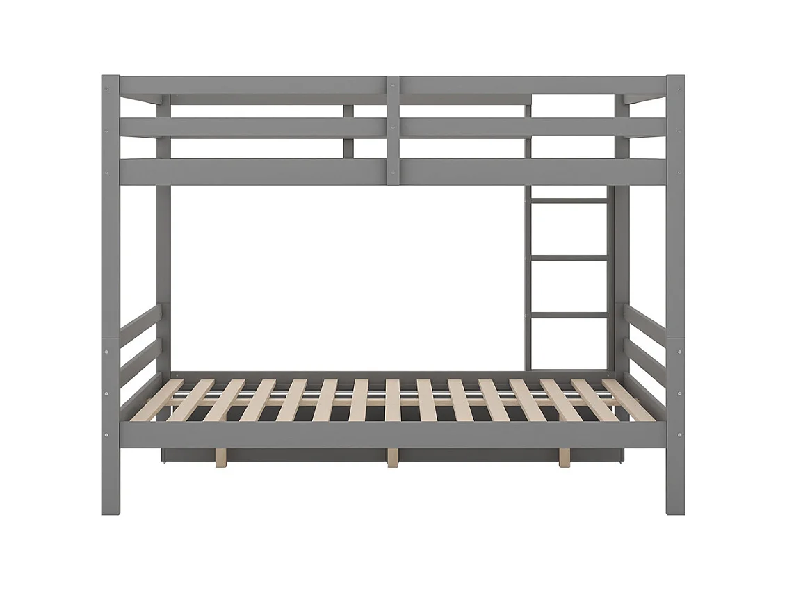 Lit jeune lit 140x200 cm lit superposé avec tiroirs lit simple pin gris