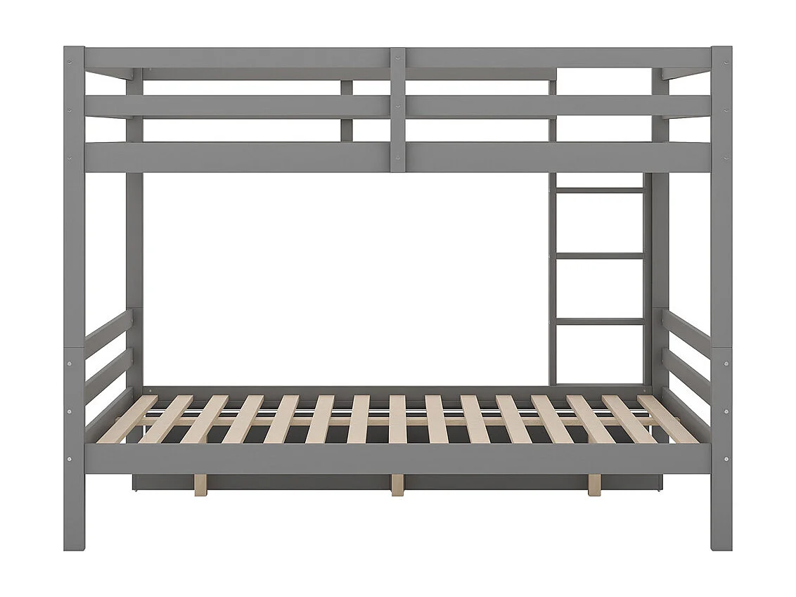 Lit jeune lit 140x200 cm lit superposé avec tiroirs lit simple pin gris