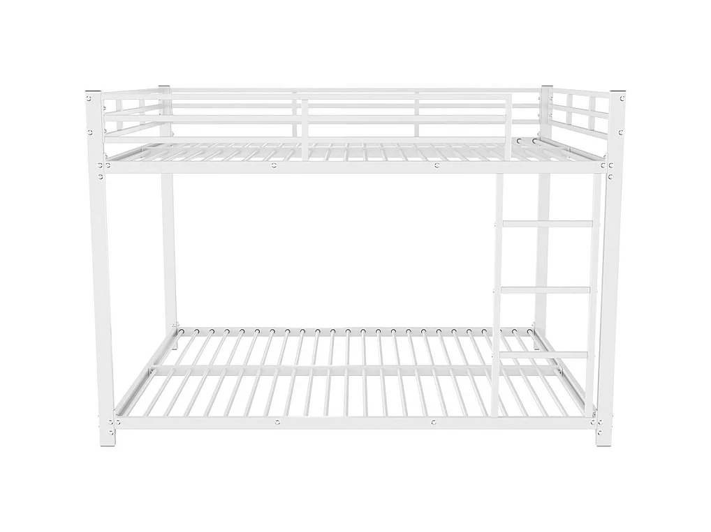 Lit jeune lit 140x200 cm lit en fer lit superposé lit simple métal blanc