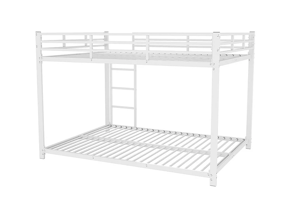 Lit jeune lit 140x200 cm lit en fer lit superposé lit simple métal blanc
