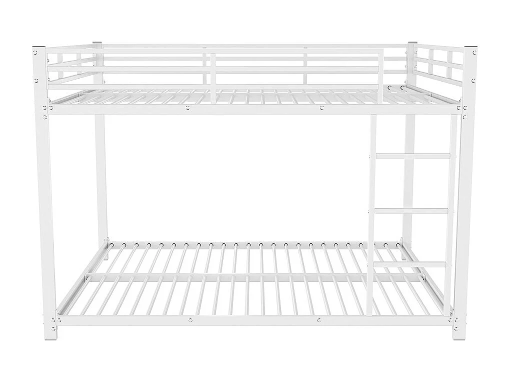 Lit jeune lit 140x200 cm lit en fer lit superposé lit simple métal blanc