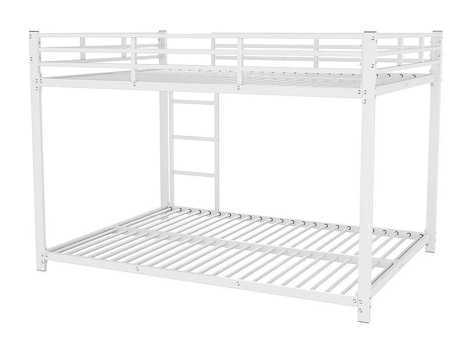 Lit jeune lit 140x200 cm lit en fer lit superposé lit simple métal blanc