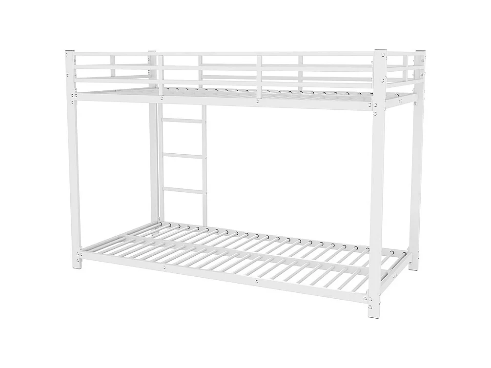 Lit jeune lit 90x200 cm lit en fer lit superposé lit simple métal blanc