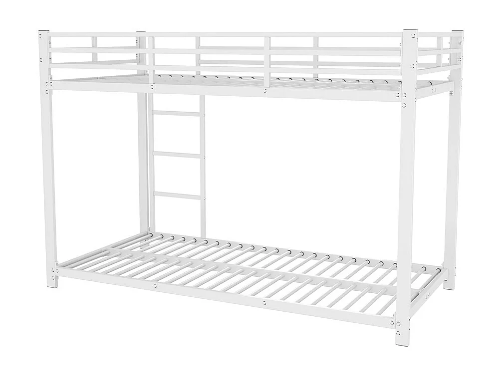 Lit jeune lit 90x200 cm lit en fer lit superposé lit simple métal blanc