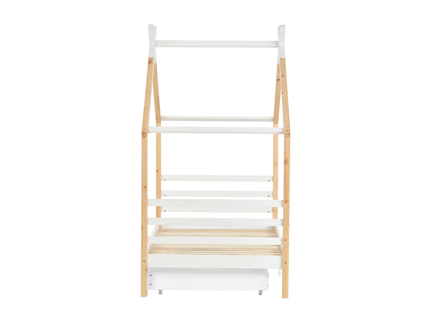 Lit jeune lit 90x200 cm avec tiroirs lit bois massifsommier à lattes lit simple bois massif blanc