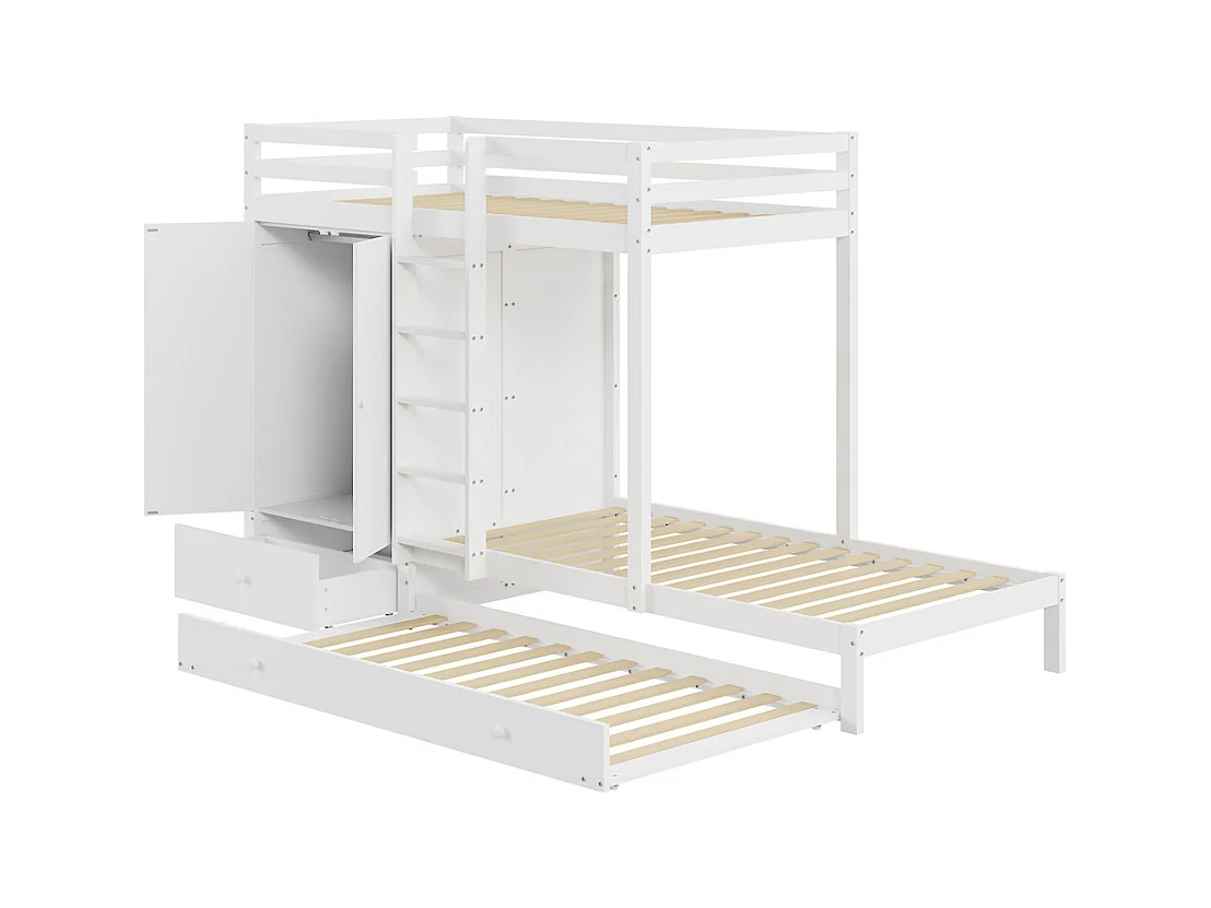 Lit jeune lit 90x200 cm lit superposé lit double pin blanc