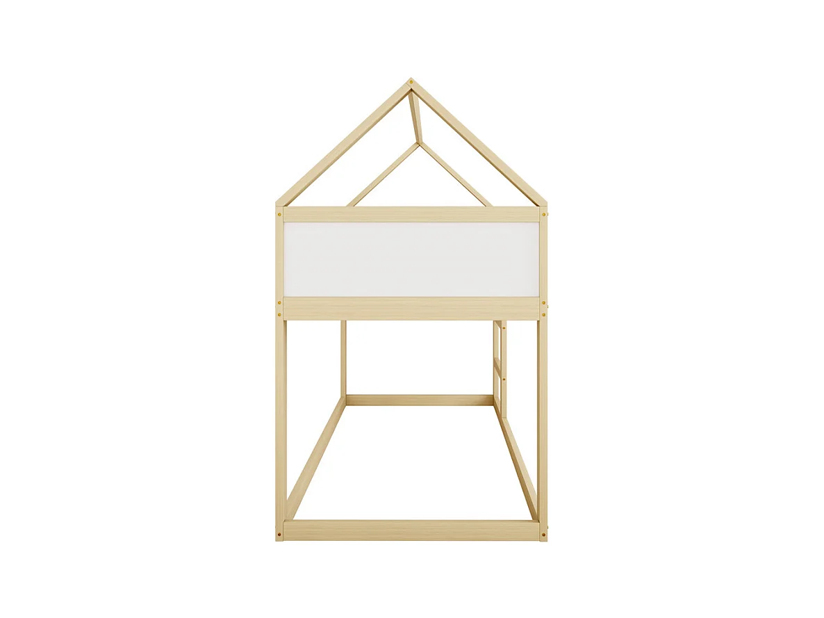 Lit jeune lit 90x200 cm lit simple lit avec escaliers lit surélevé lit cadre en bois massif naturel