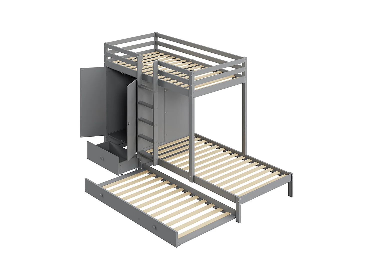 Lit jeune lit 90x200 cm lit superposé lit double pin gris