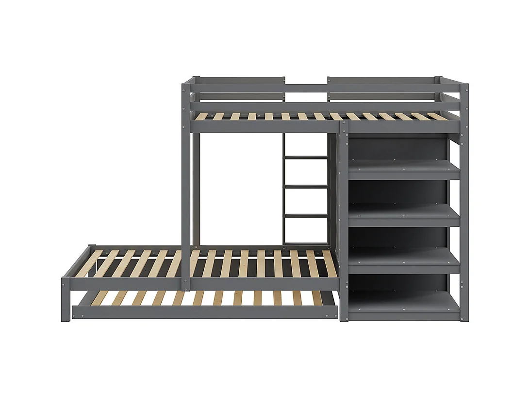 Lit jeune lit 90x200 cm lit superposé lit double pin gris