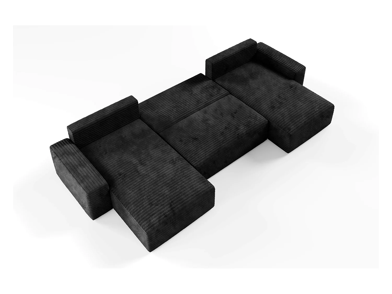 Canapé d’angle COCO U avec fonction de couchage Couleur : TILIA 100