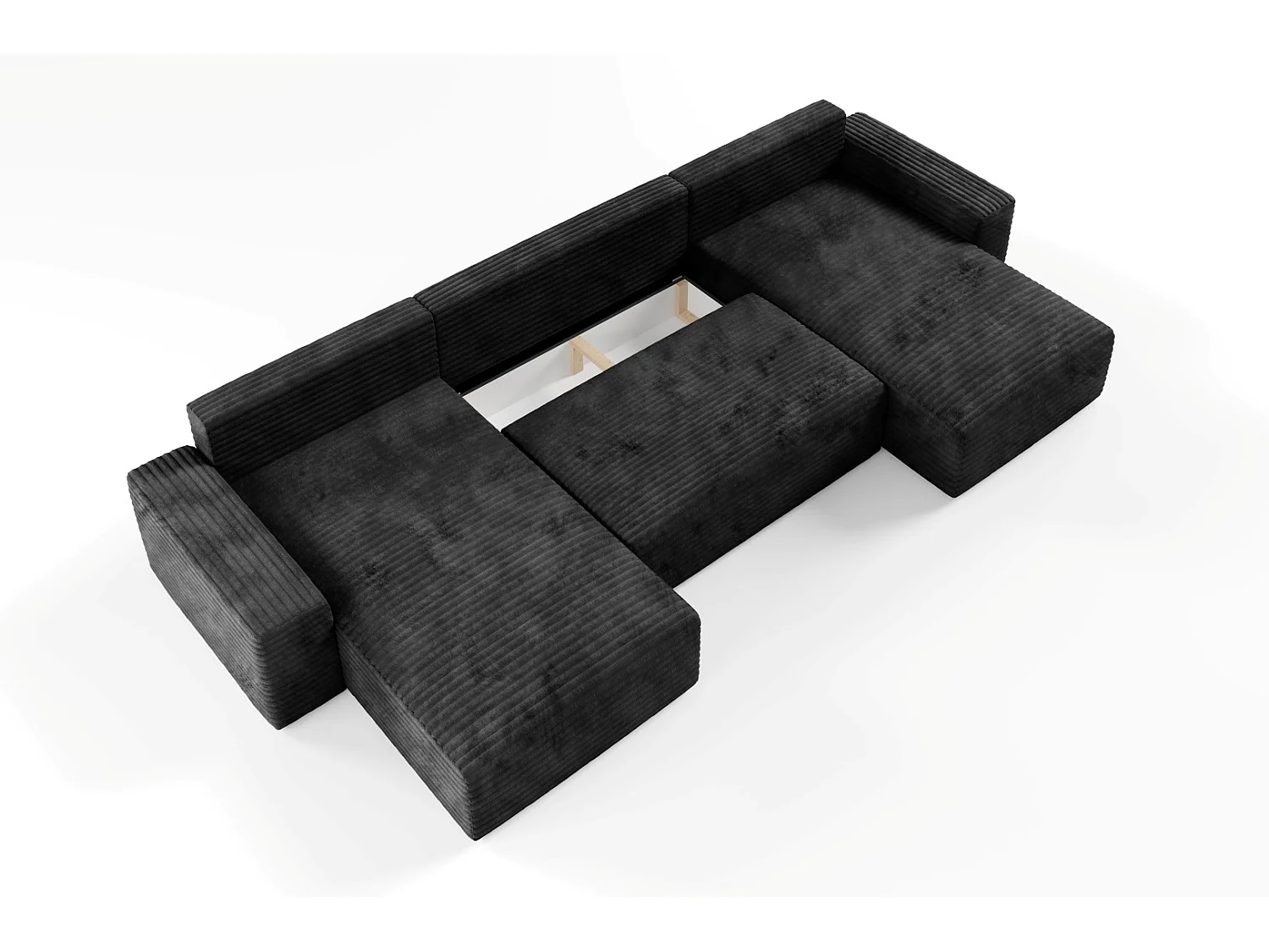 Canapé d’angle COCO U avec fonction de couchage Couleur : TILIA 100