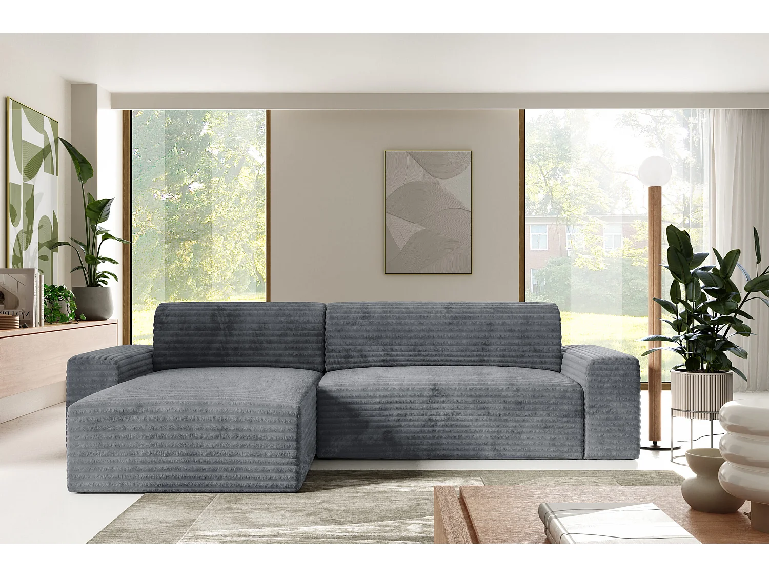 Ecksofa COCO L mit Schlaffunktion Farbe: TILIA 90
