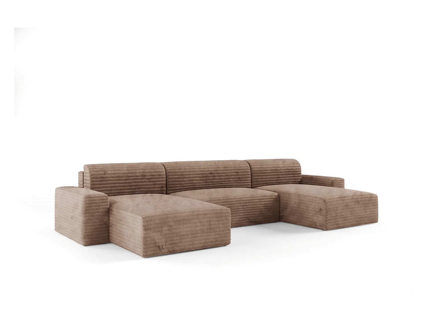 Canapé d’angle COCO U avec fonction de couchage Couleur : TILIA 17
