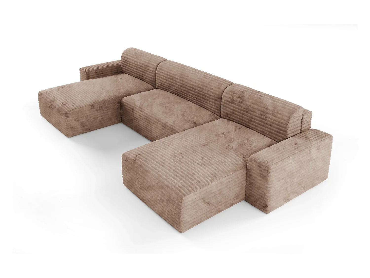 Canapé d’angle COCO U avec fonction de couchage Couleur : TILIA 17