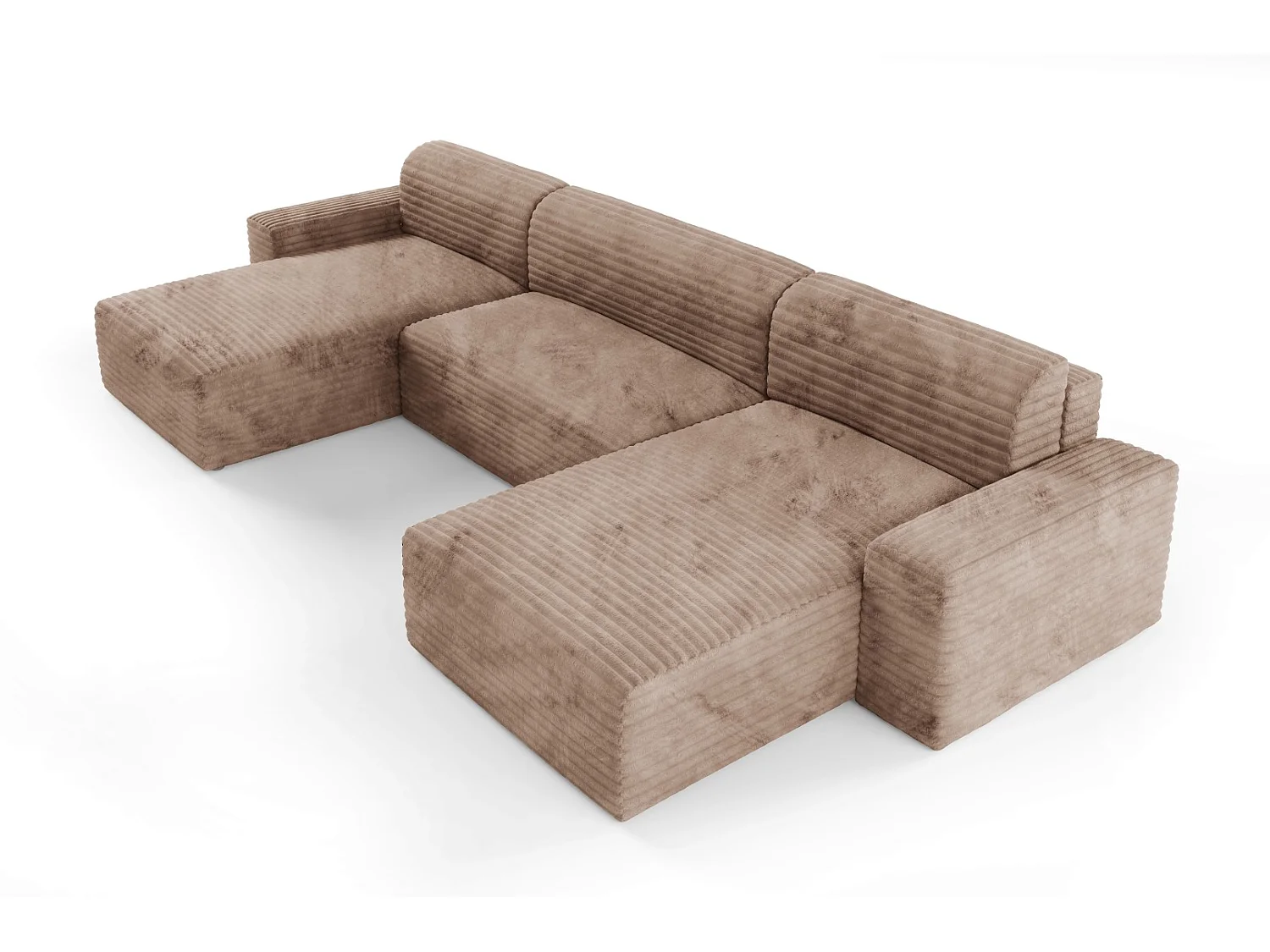 Canapé d’angle COCO U avec fonction de couchage Couleur : TILIA 17