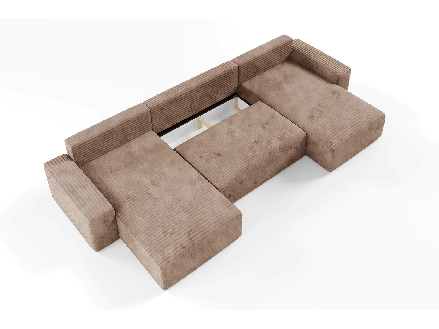 Canapé d’angle COCO U avec fonction de couchage Couleur : TILIA 17