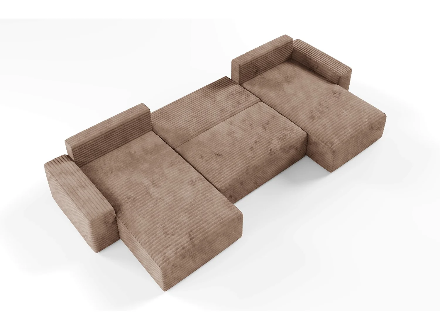 Canapé d’angle COCO U avec fonction de couchage Couleur : TILIA 17