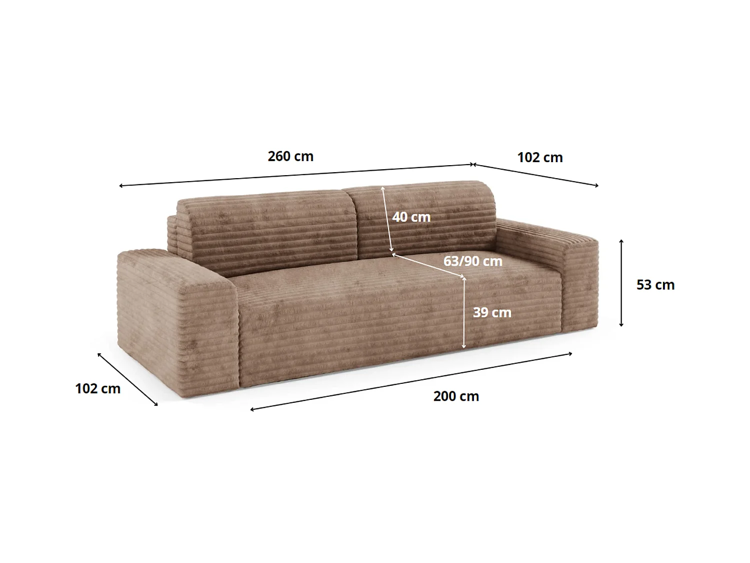 Canapé COCO avec fonction de couchage Couleur : TILIA 1