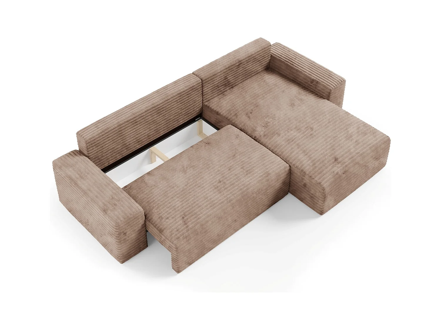 Ecksofa COCO L mit Schlaffunktion Farbe: TILIA 17