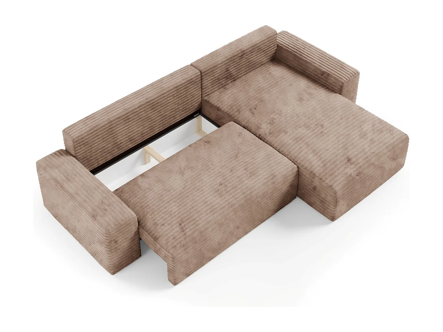 Canapé d’angle COCO L avec fonction de couchage Couleur : TILIA 17