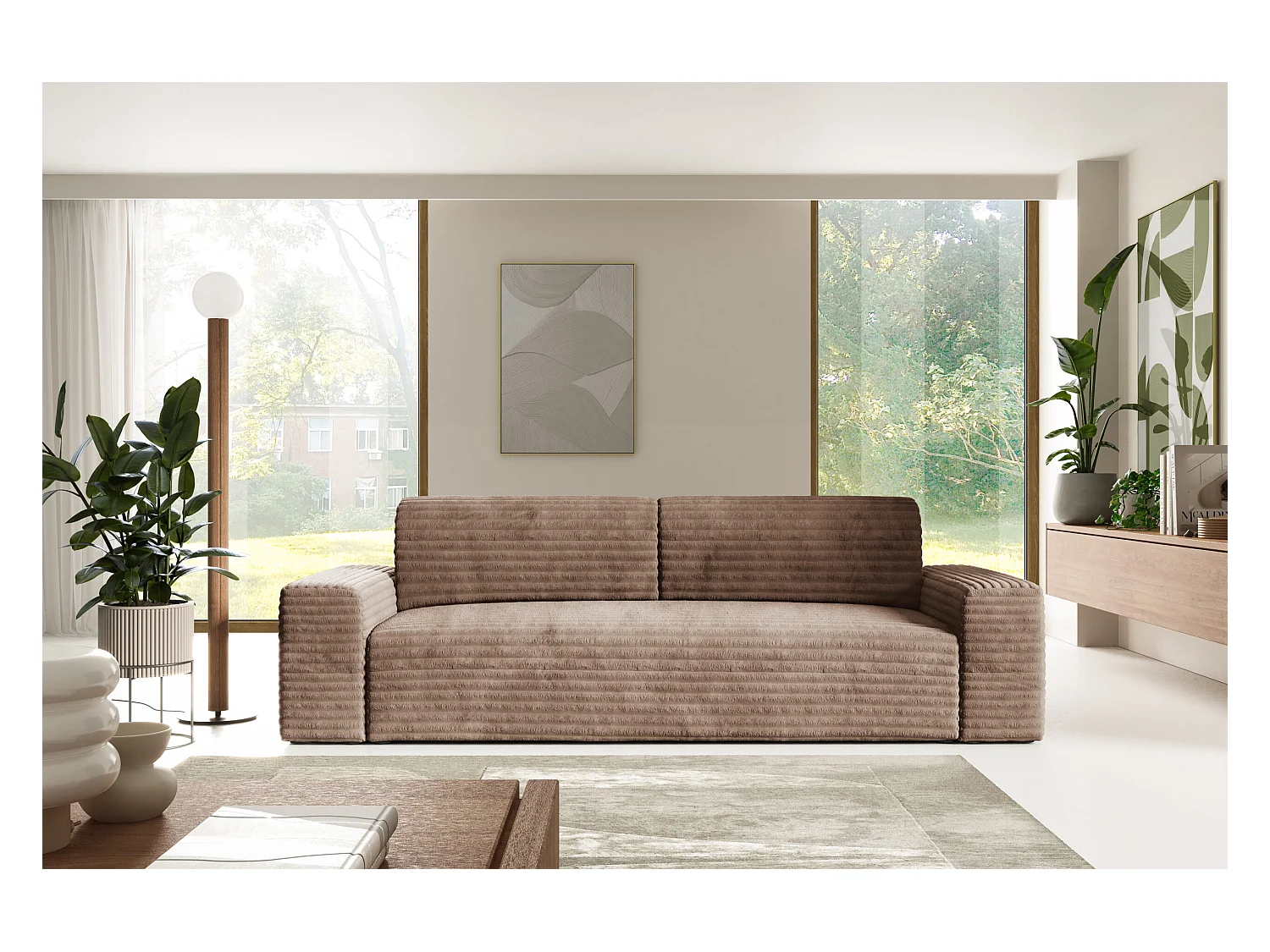 Canapé COCO avec fonction de couchage Couleur : TILIA 17