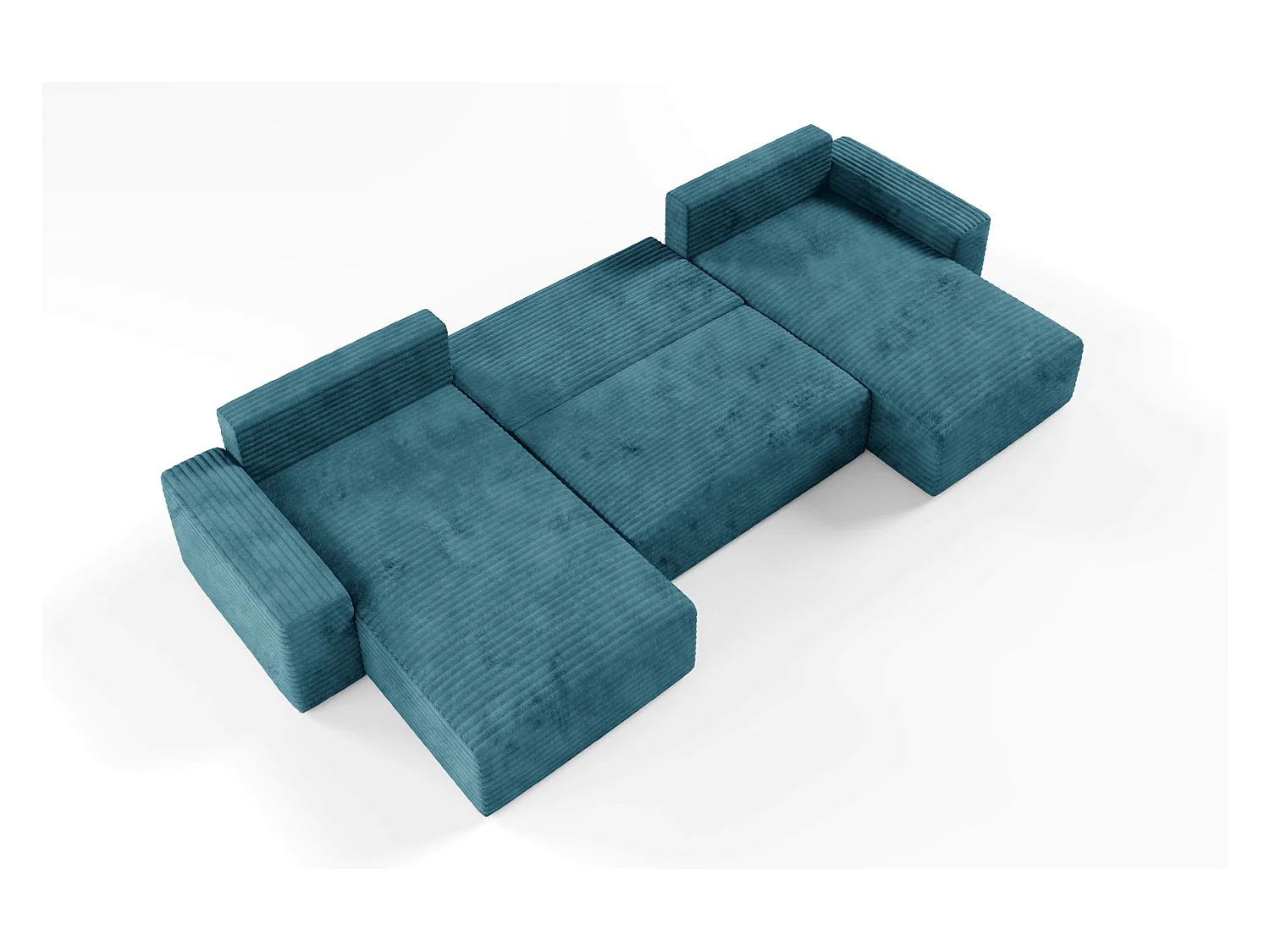 Canapé d’angle COCO U avec fonction de couchage Couleur : TILIA 75