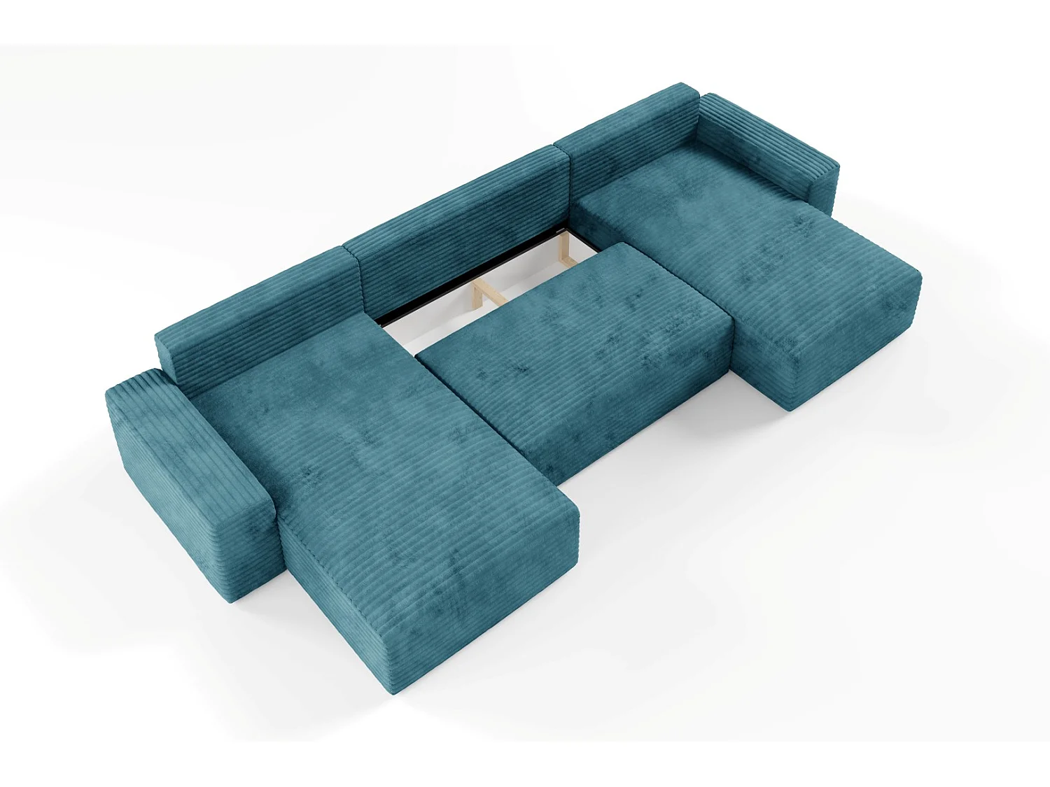 Canapé d’angle COCO U avec fonction de couchage Couleur : TILIA 75