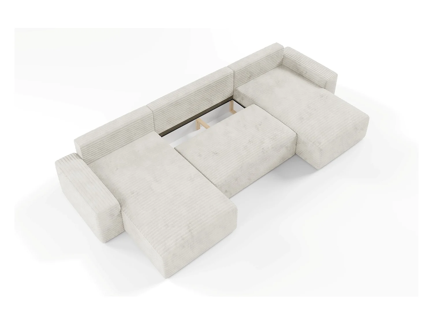 Canapé d’angle COCO U avec fonction de couchage Couleur : TILIA 1