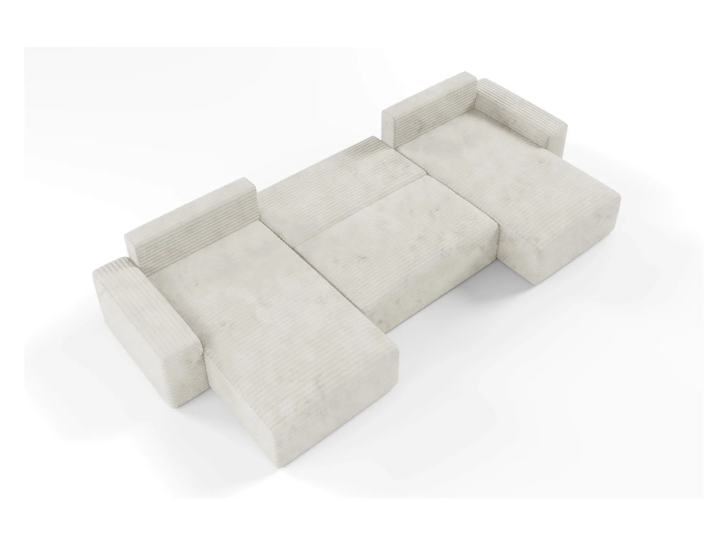 Canapé d’angle COCO U avec fonction de couchage Couleur : TILIA 1