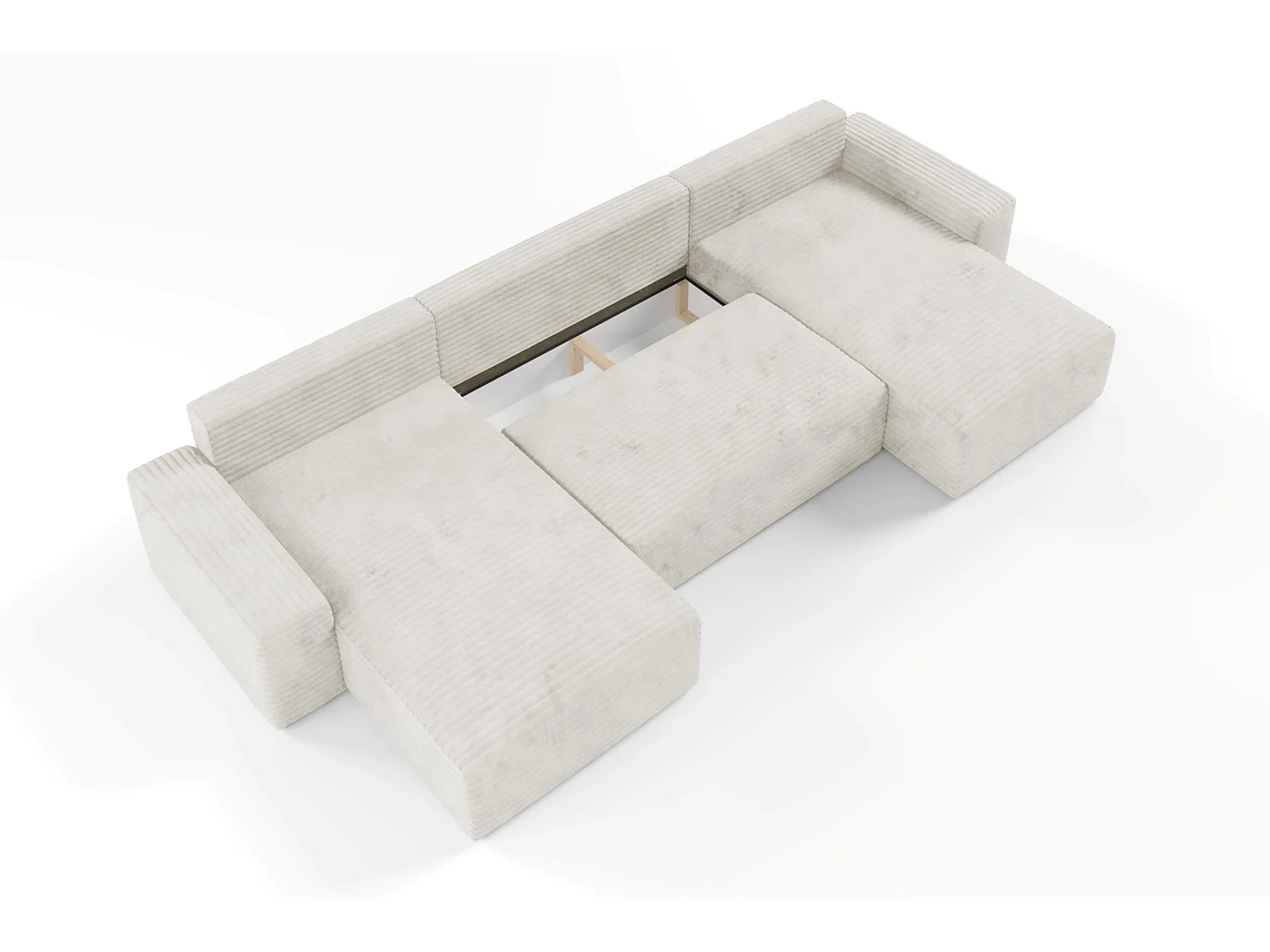 Canapé d’angle COCO U avec fonction de couchage Couleur : TILIA 1