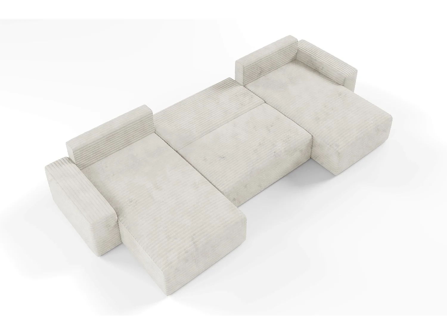 Canapé d’angle COCO U avec fonction de couchage Couleur : TILIA 1