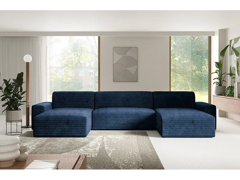 Ecksofa COCO U mit Schlaffunktion Farbe: TILIA 77