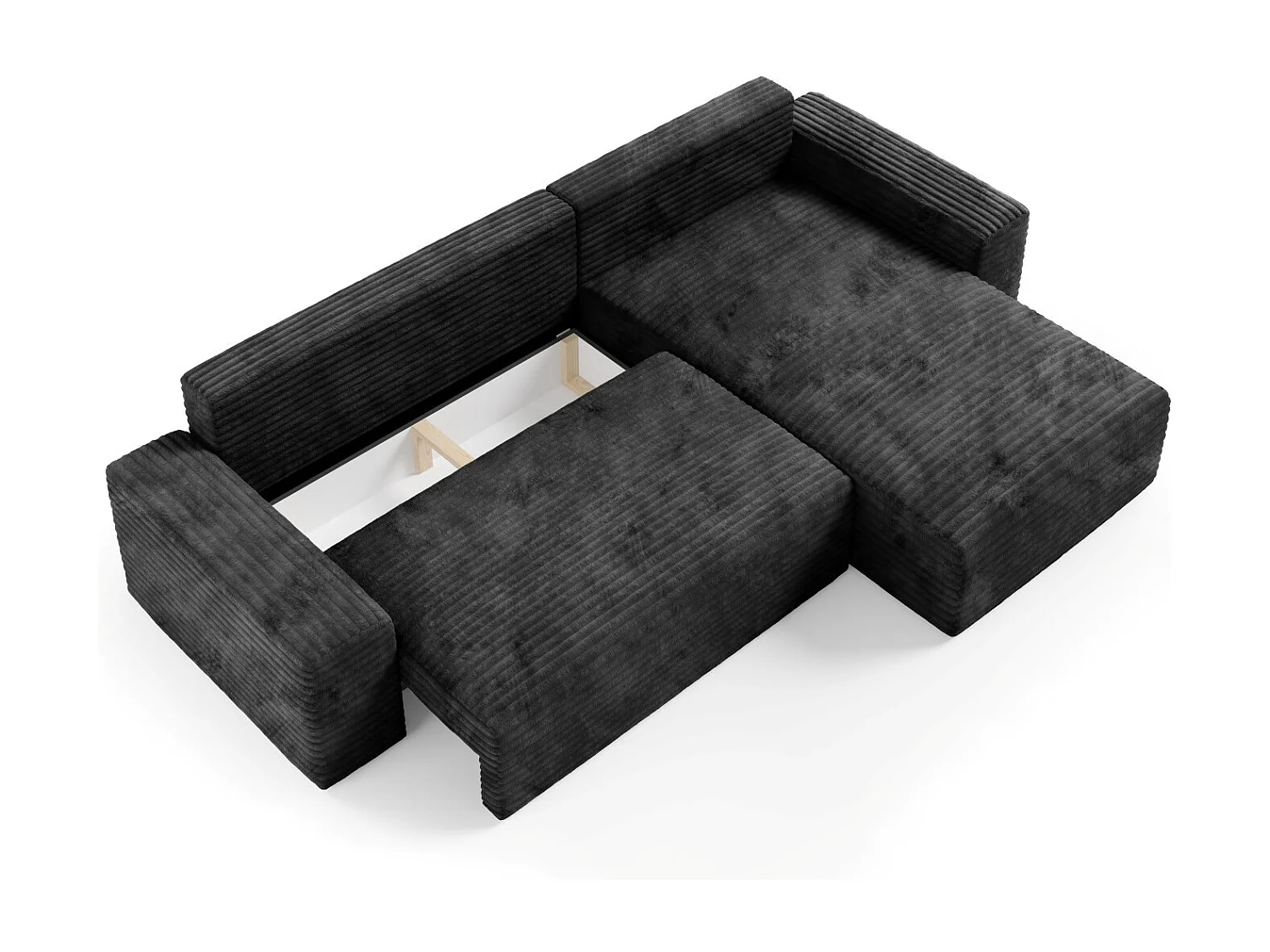 Canapé d’angle COCO L avec fonction de couchage Couleur : TILIA 100