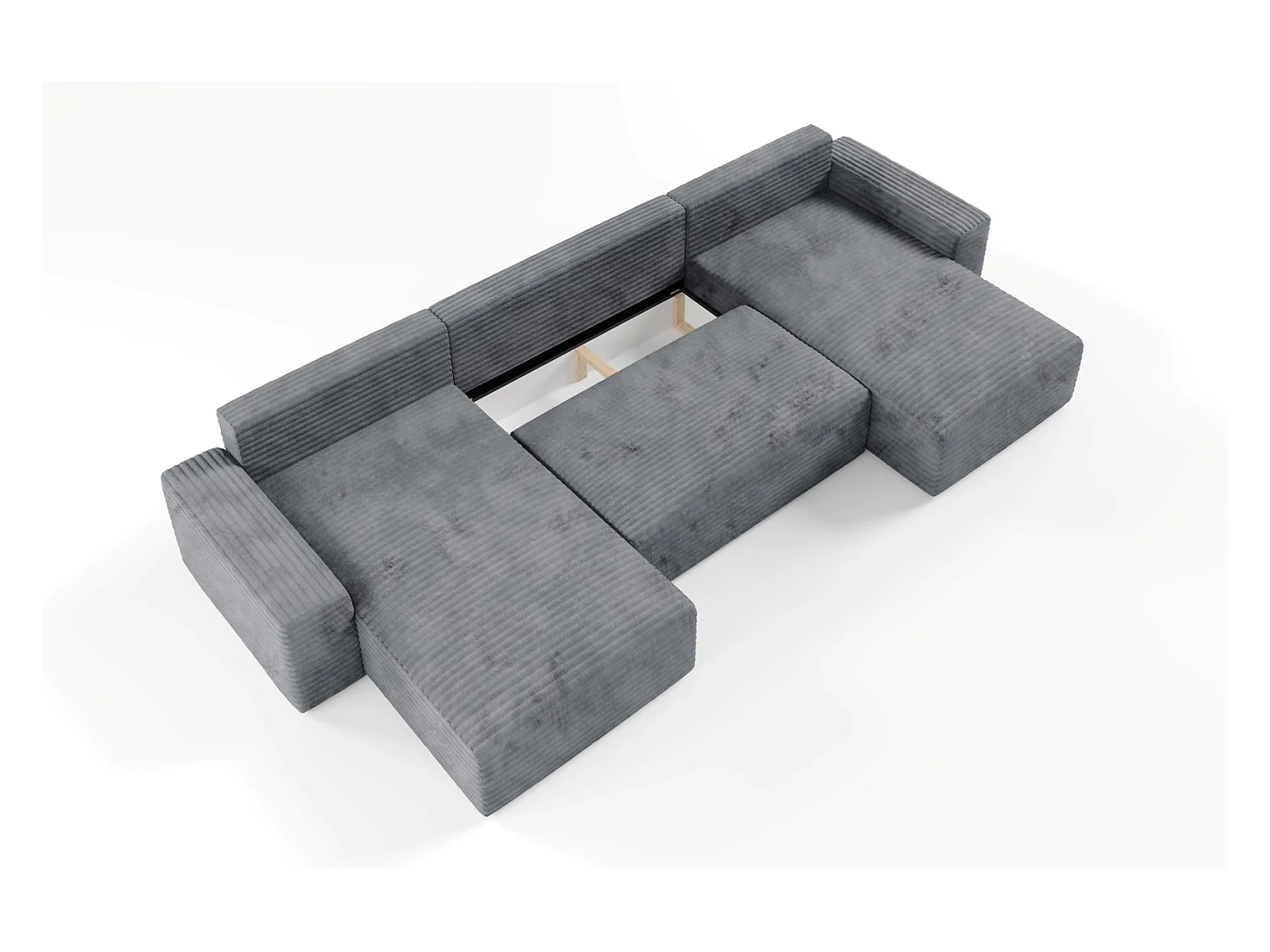 Canapé d’angle COCO U avec fonction de couchage Couleur : TILIA 90