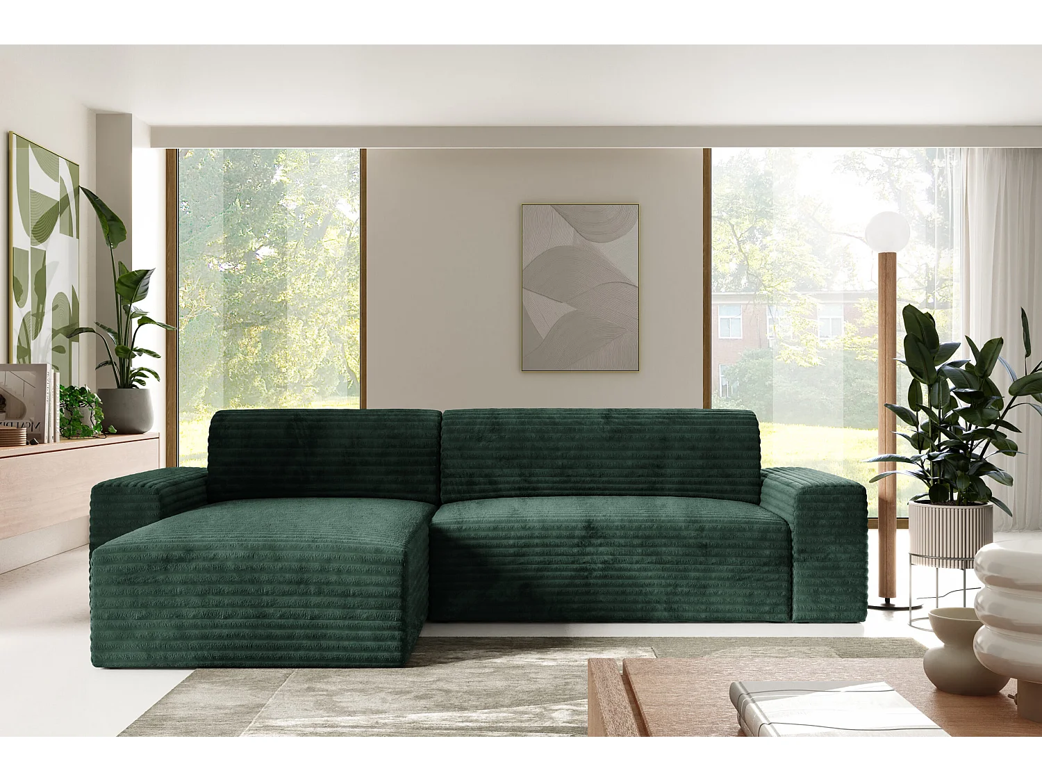 Ecksofa COCO L mit Schlaffunktion Farbe: TILIA 39