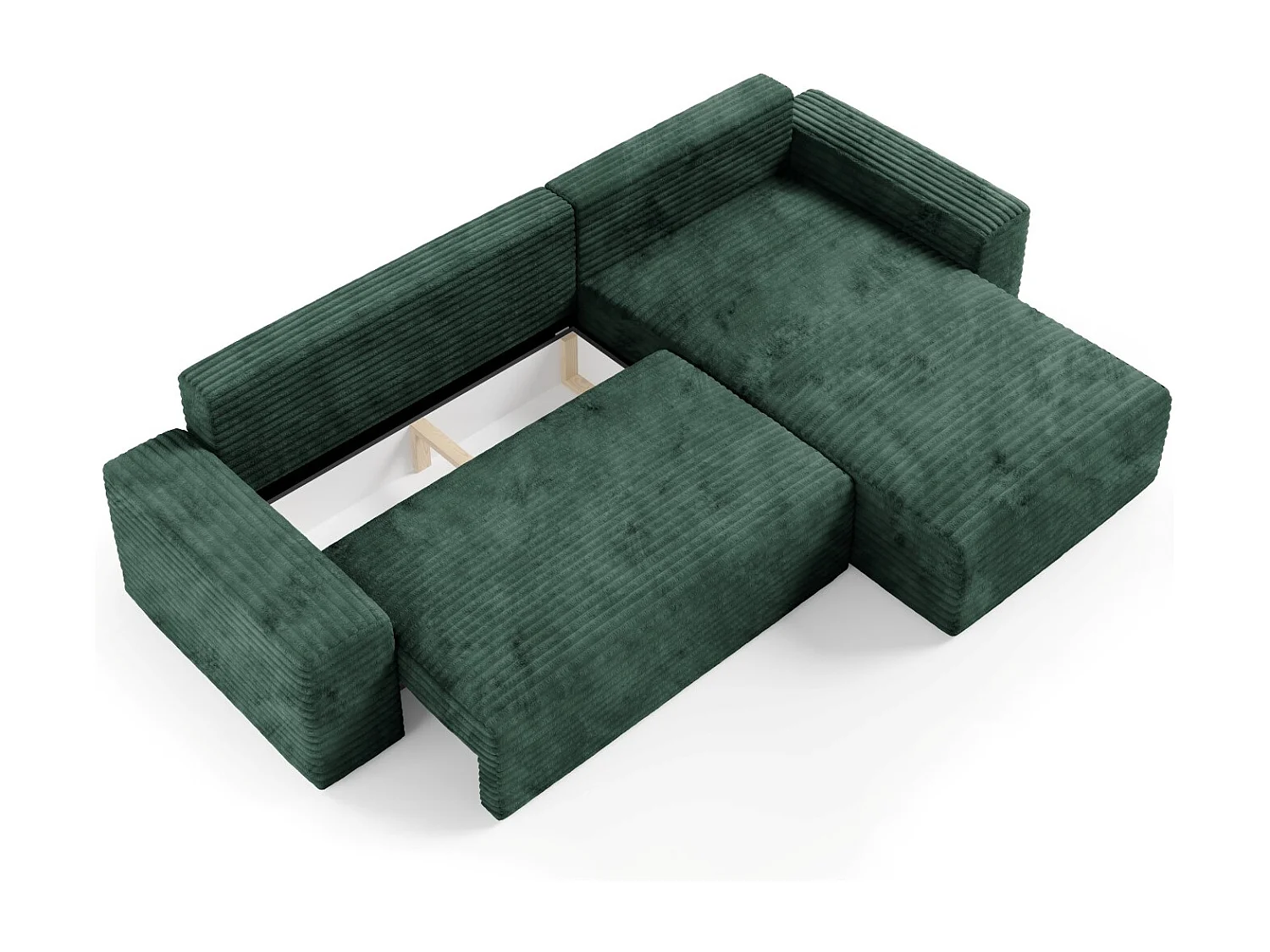 Canapé d’angle COCO L avec fonction de couchage Couleur : TILIA 39