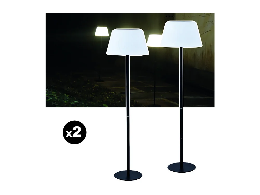 Lot de 2 lampadaires solaires EZIlight® Solar lamp L40