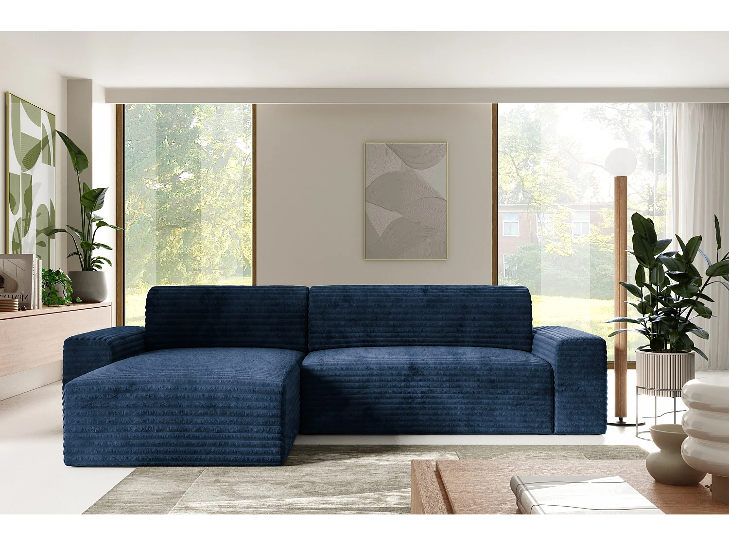 Ecksofa COCO L mit Schlaffunktion Farbe: TILIA 77