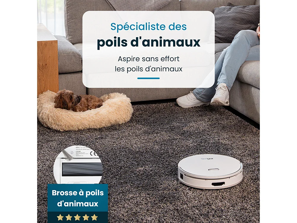 Robot aspirateur laveur connecté eziclean® All In One Z15 Pro Ultimate