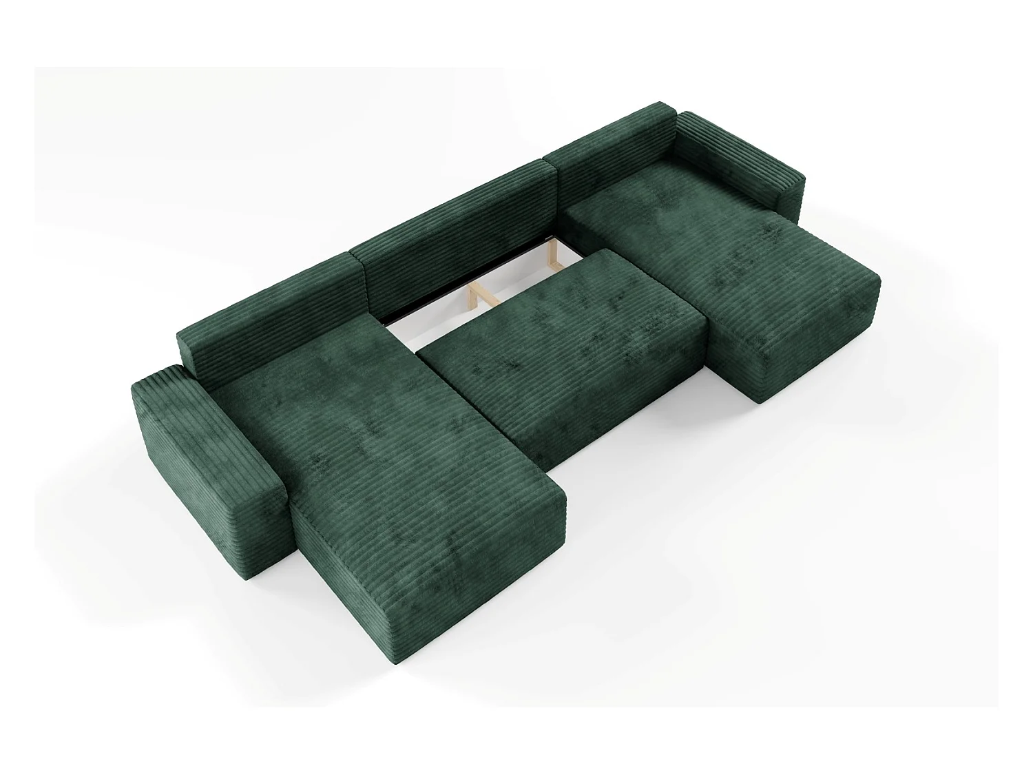 Canapé d’angle COCO U avec fonction de couchage Couleur : TILIA 39