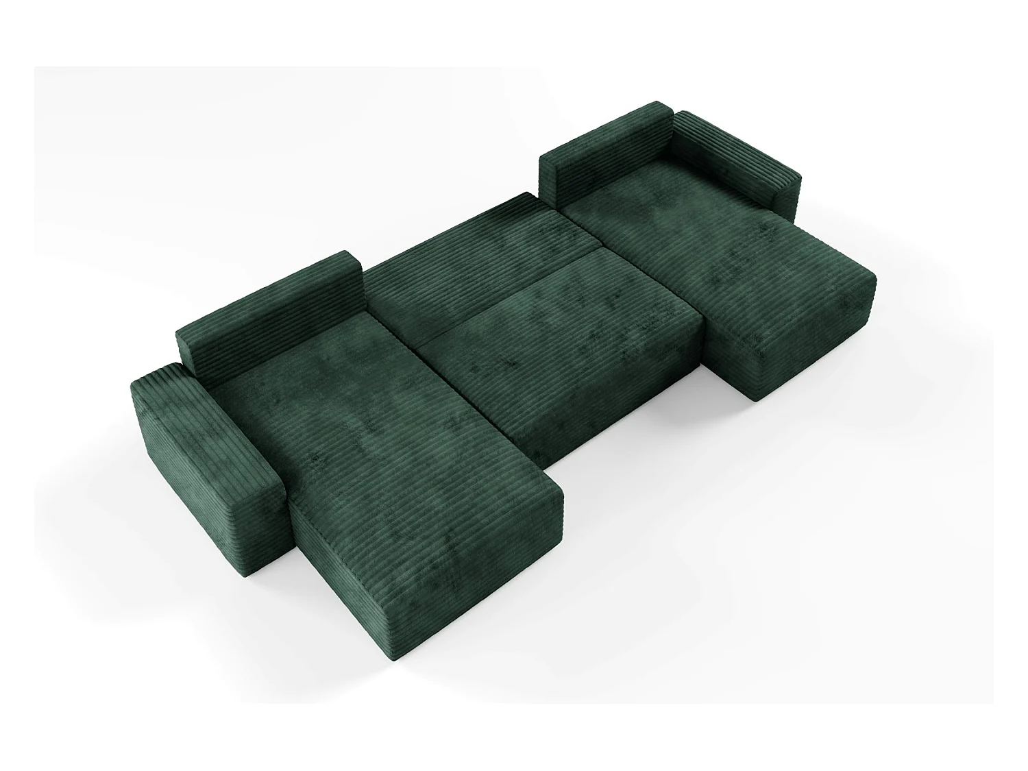 Canapé d’angle COCO U avec fonction de couchage Couleur : TILIA 39