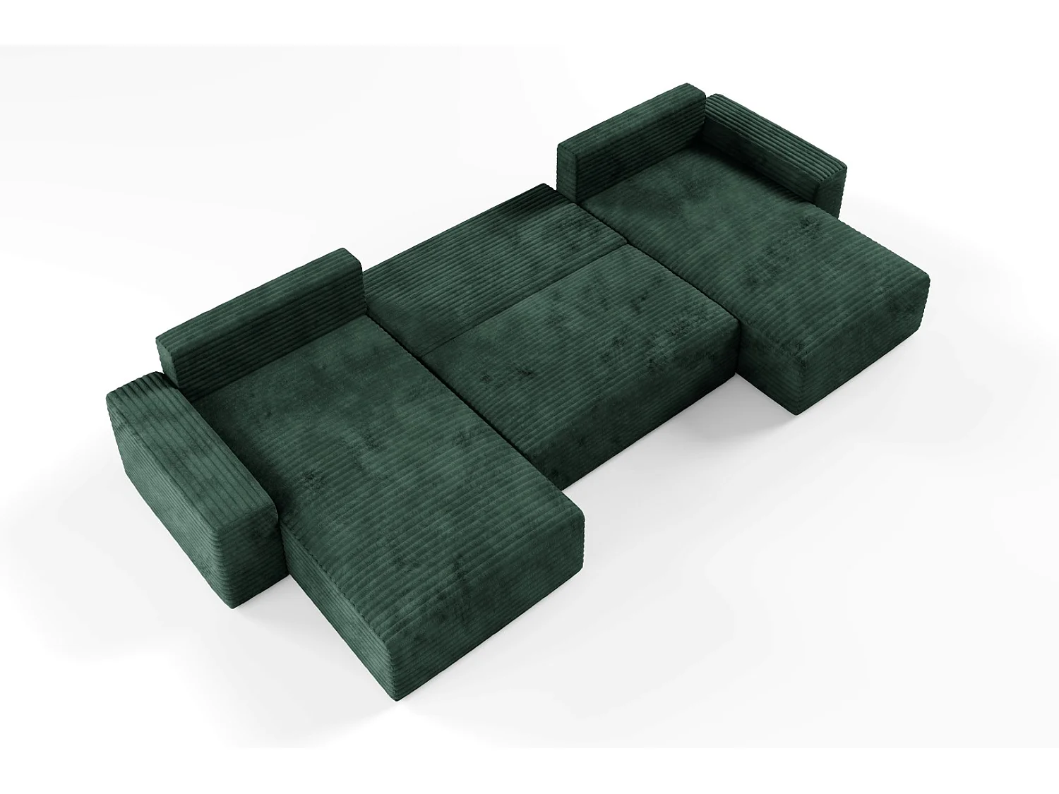 Canapé d’angle COCO U avec fonction de couchage Couleur : TILIA 39