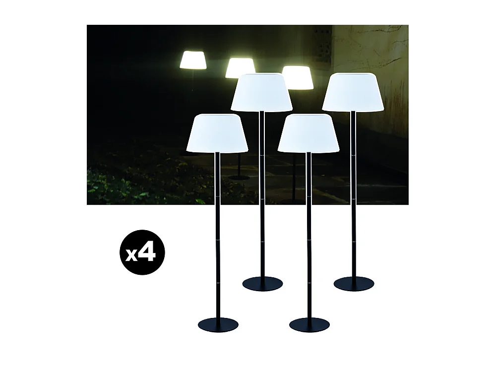 Lot de 4 lampadaires solaires EZIlight® Solar lamp L40