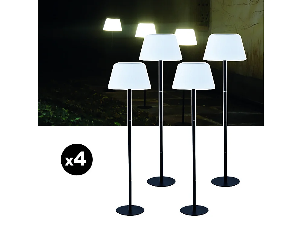 Lot de 4 lampadaires solaires EZIlight® Solar lamp L40