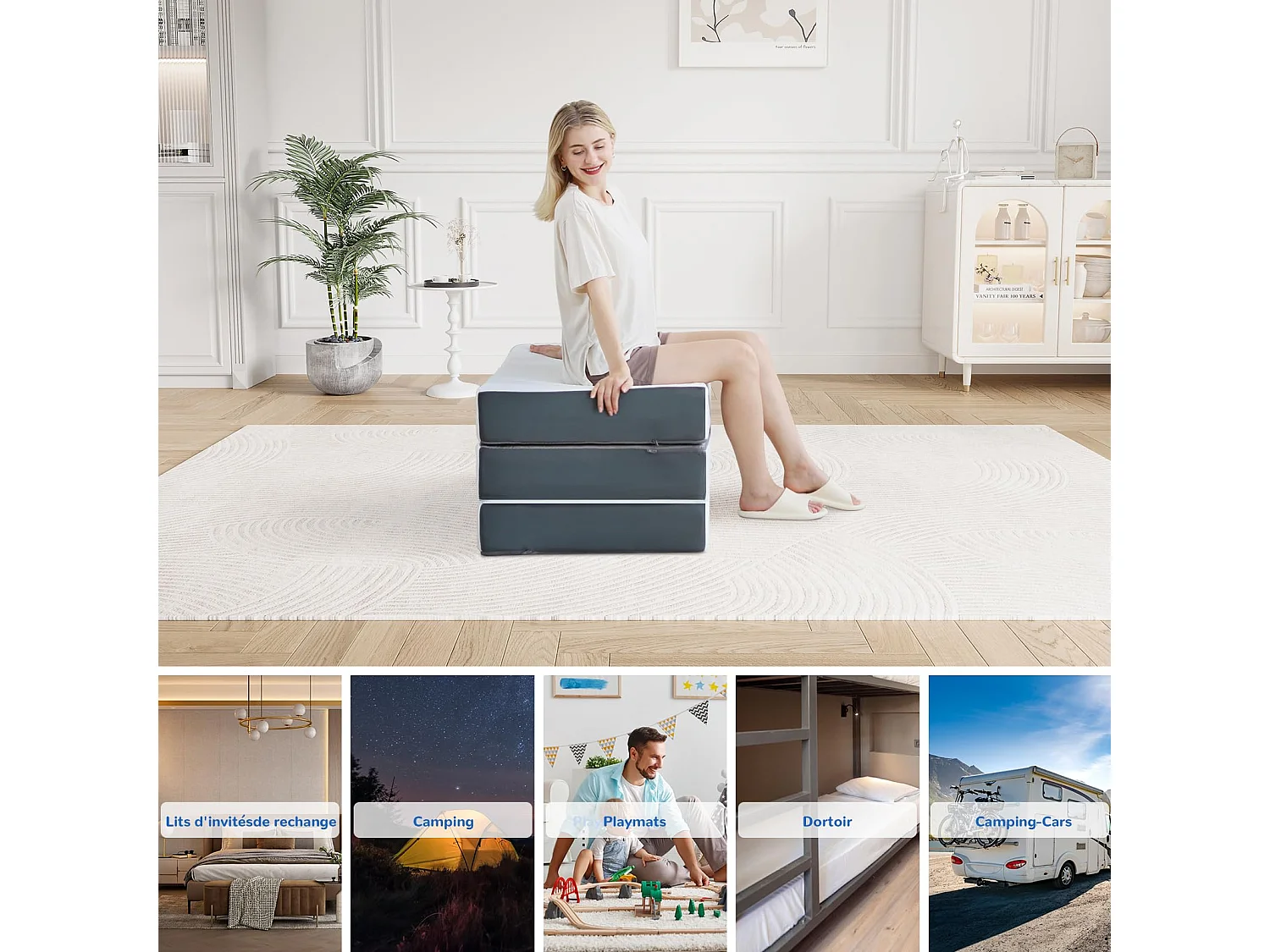 Matelas Pliable 120x195x10cm – Matelas Invité en Mousse Mémoire de Forme Gel, Housse Oeko-TEX, avec Sac de Transport – Parfait Lit d’Appoint 2 Places