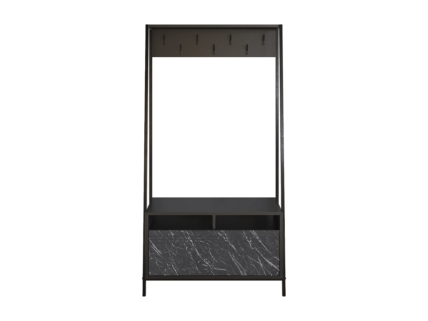 Decorotika Devin Hall Tree with Metal Frame and Storage - W 94 cm x H 180 cm x D 35 cm