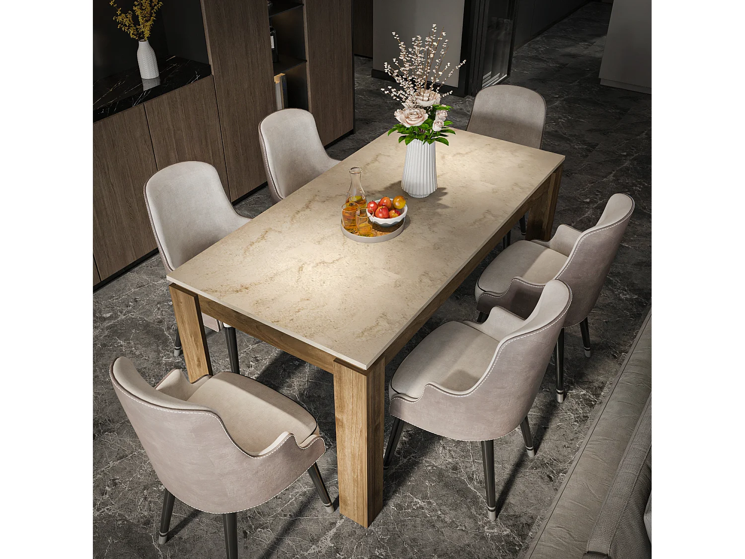 Table à manger, table de repas Manhattan 160 cm