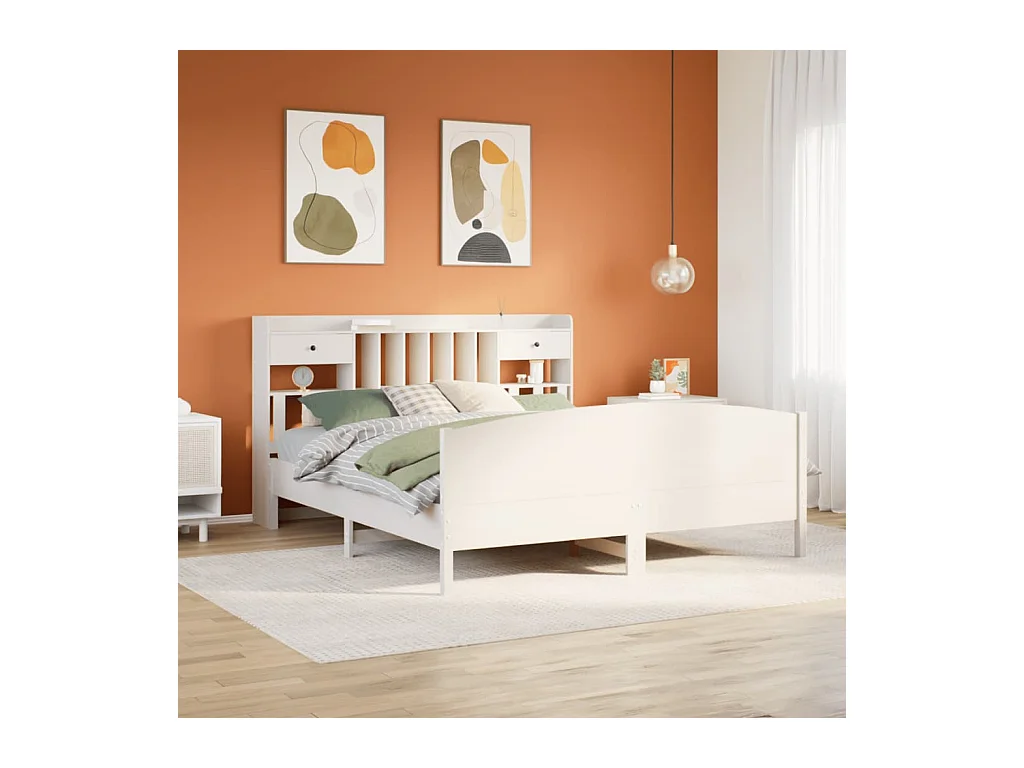 Giroletto con Libreria senza Materasso 180x200 cm in Legno Pino