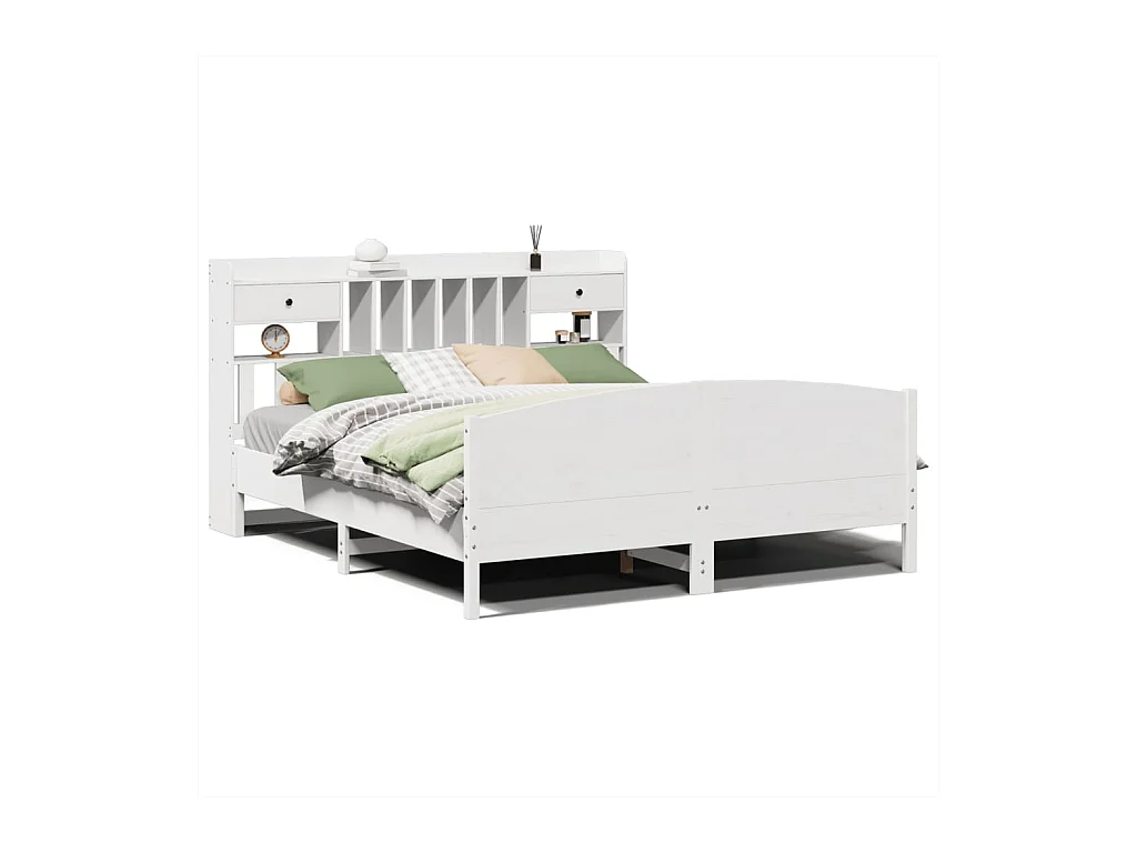 Giroletto con Libreria senza Materasso 180x200 cm in Legno Pino