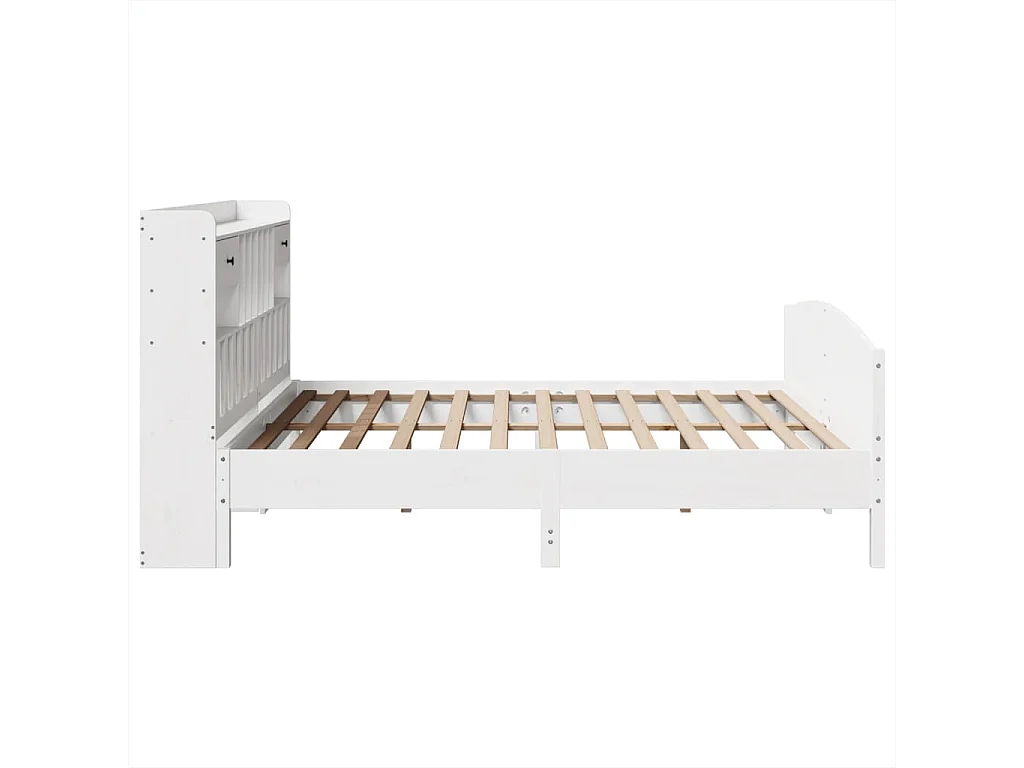Cama com estante sem colchão 180x200 cm pinho maciço branco